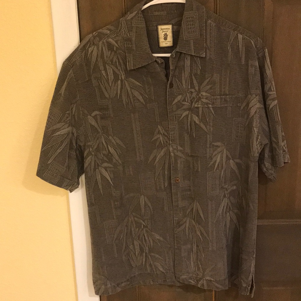 Jamaica Jaxx 100% silk button down shirt